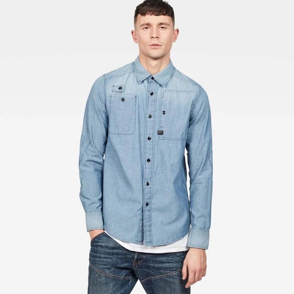 G-Star Other - Gstar Denim Rare Men's Blue Denim Shirt